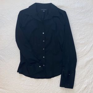black button down with french cuffs